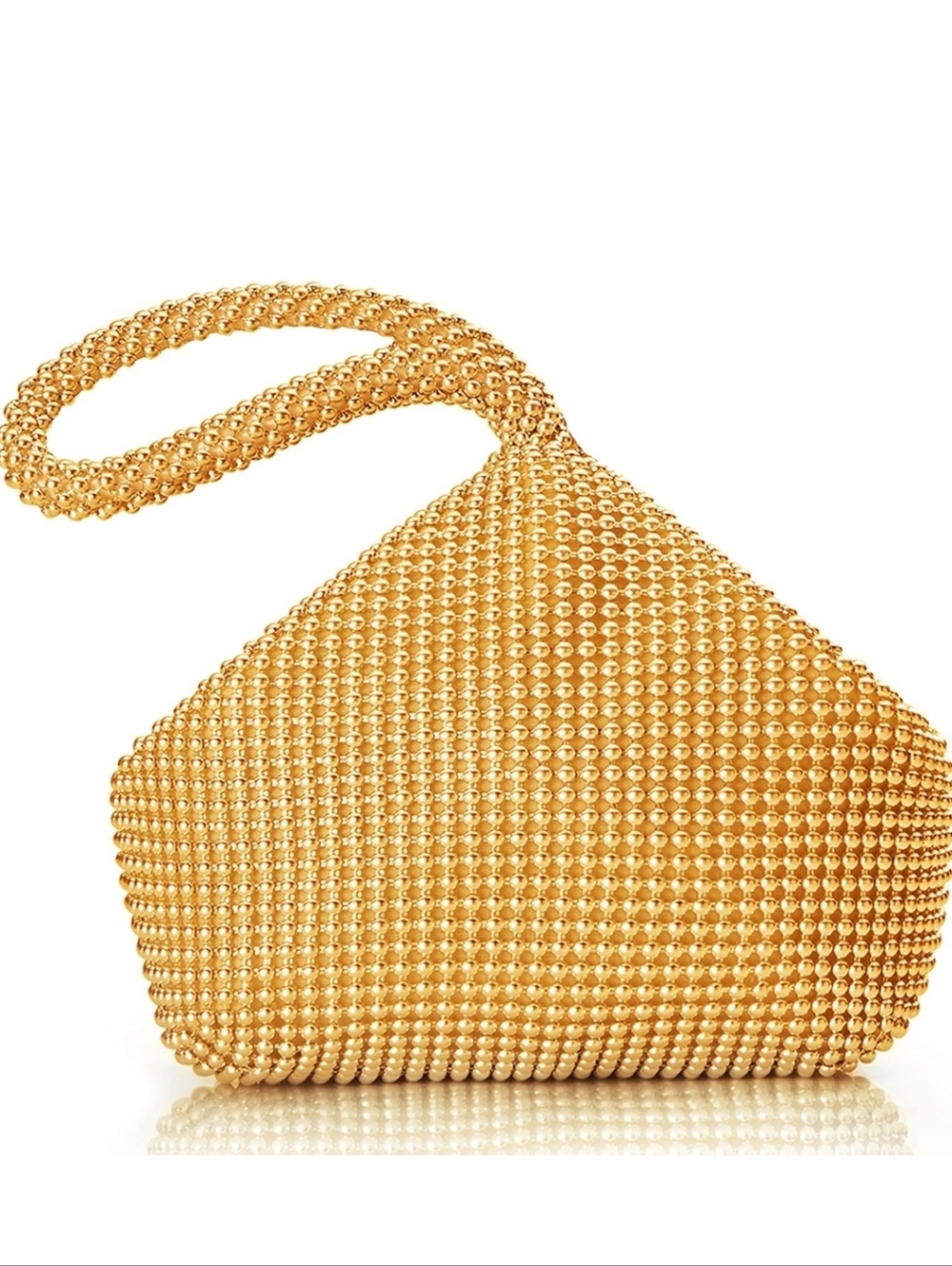 Gold Beaded Evening Shoulder Bag